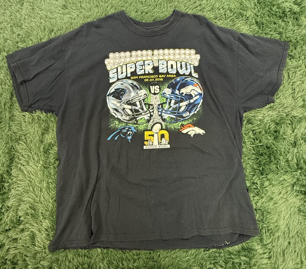 Denver Broncos Super Bowl 50 T-Shirt February 7, 2016 NFL Black